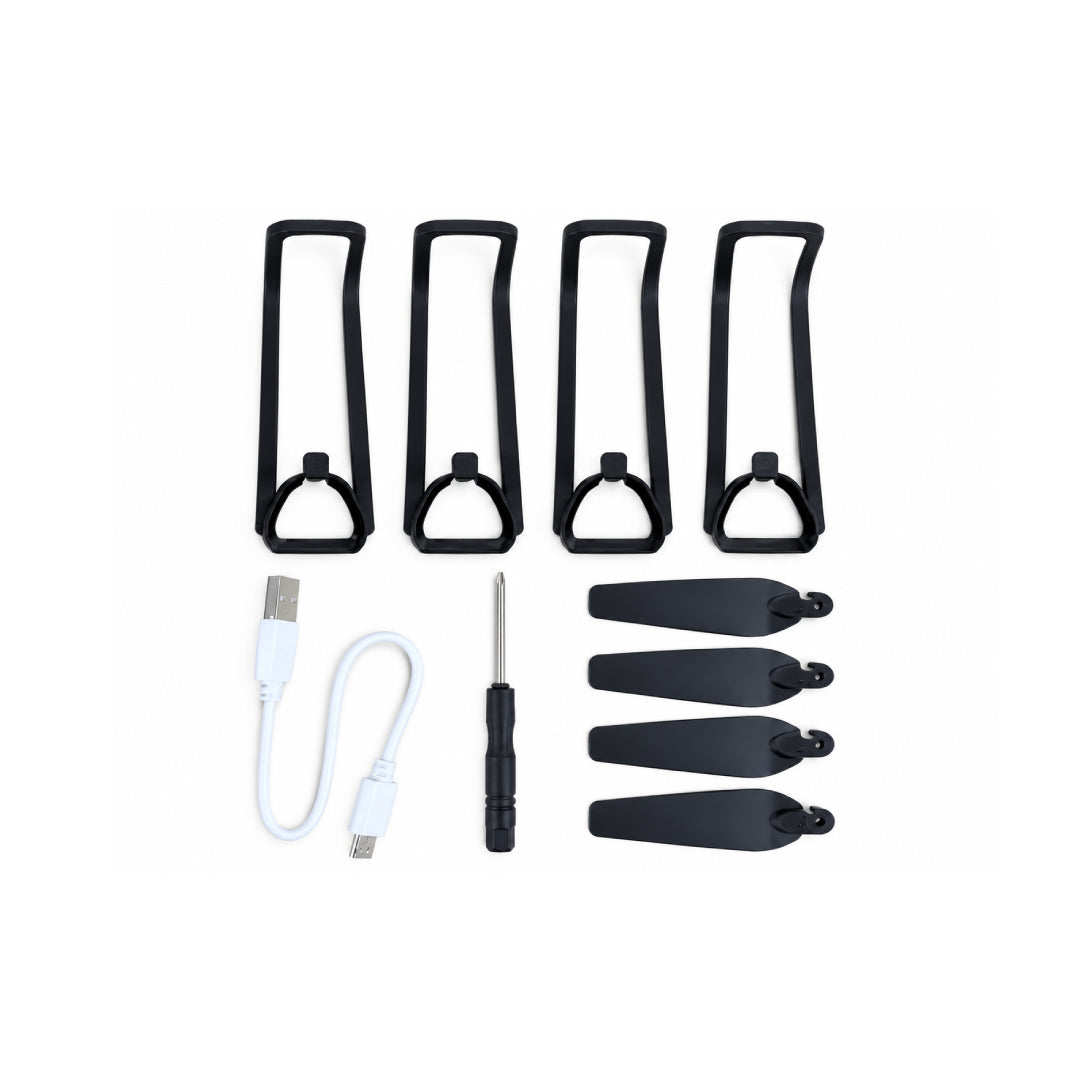 E88 Drone Accessories Kit | Replacement Propellers, Propeller Guards, Screwdriver & USB Charging Cable for E88 RC Drone