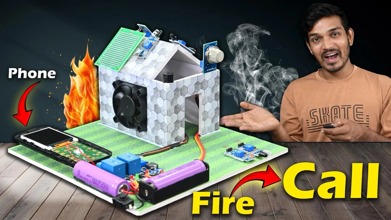 Fire, Smoke & Gas Detection with Emergency Call System | Smart Safety Science Project | Best Winning Project